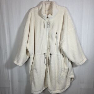 NWT LIVI for Lane Bryant Cream Sherpa Full-Zip Jacket 34/36